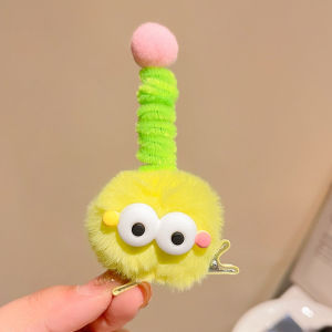 Childrens Cute Cartoon Plush Hair Clip Funny And Ugly Doll Hair Clip 2024 New Childrens Hair Accessories
