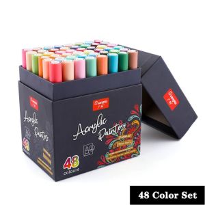 Guangna 12/24/36/48 Morandi Màu Acrylic Brush Đá Đá gốm sứ Thủy tinh Gỗ Canvas Bút đánh dấu acrylic DIY để làm thẻ