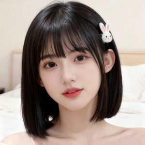 Summer new wig women shoulder length short hair air bangs high temperature silk woven wig cover short straight hair