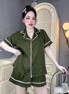 Đồ Ngủ Pijama Lụa HEUN YOUNG Bộ Đồ Pijama Viền Ren Quần Đùi Lụa Latin Mềm Mịn Dưới 63kg