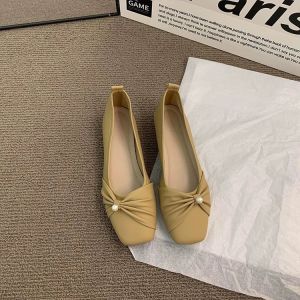 Free Shipping Square-Toe Flat Shoes New Spring Collection Warm And Comfortable Soft-Soled Shallow-Cut Suitable For Women WomenS Shoes