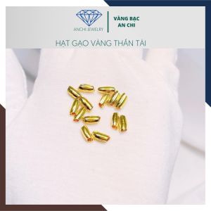 Vòng tay chỉ đỏ Hạt gạo thần tài vàng tây có hóa đơn bảo hành tiệmVàng bạc an chi