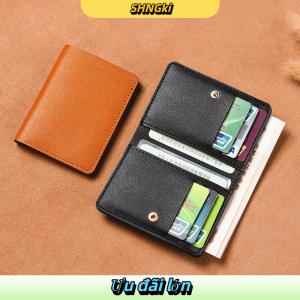 SHNGki Rắn Màu PU Da Ví Nhỏ Cho Phụ Nữ Ngắn Đơn Giản Của Phụ Nữ Ví Với Các Nút Siêu Mỏng Thẻ Tín Dụng Túi Đồng Xu Ví