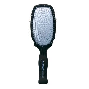 Gimme Beauty Metal Bristle Brush - Stainless Steel Bristles for thy Shine - Designed to Detangle Hair Types - Supports Scalp Care - Hair Brush with Comfy Handle