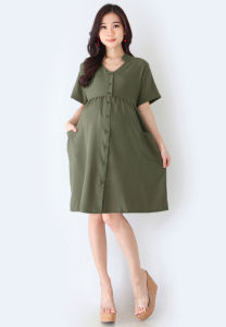 Eve Maternity Lucy Casual Button Dress Baju Hamil Menyusui Kekinian FDD031