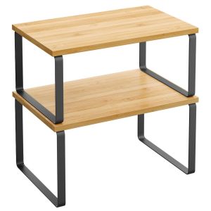 Expandable Cabinet Organizer Shelf Set of 2 Kitchen Counter Shelves Kitchen Storage Spice Rack Stackable