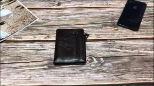 FCHigh Quality Genuine Leather Wallets for Men Short Front Pocket Wallet ID Credit Card Holders Coin Purse Zipper Pocket