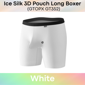 Mens Boxer : Nylon Ice Silk 3D Pouch Long Boxer (GTOPX GT352)