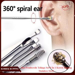 5pcs/set ALAT PEMBERSIH KOREK KUPING TELINGA STAINLESS STEEL