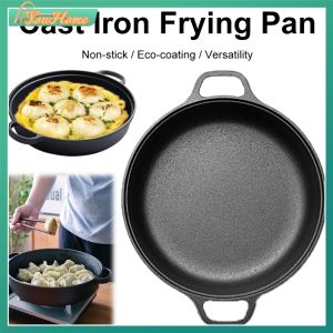 High-Performance Cast Iron Pan 8.7/9.8/11/11.8 Inch Double Handles for Even Cooking and Long-lasting Durability
