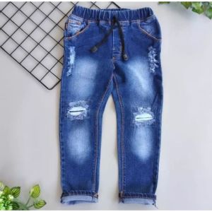 [BISA BAYAR DITEMPAT] 1-14thn Celana Jeans Panjang anak SOBEK TIDAK TEMBUS / Celana anak model sobek tidak tembus PREMIUM