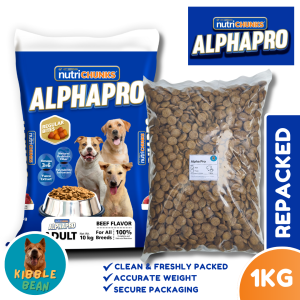ALPHAPRO Dog Food - REGULAR BITES - Adult Beef Flavor  (1KG)