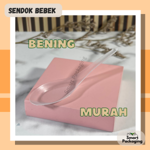 [ISI 144 PCS] Sendok Bebek Bening Murah / Sendok Makan Plastik Sekali Pakai / Sendok Nasi Kotak Trans Transparan