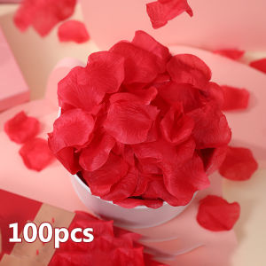 100pcs Artificial Rose Flower Petals Family Wedding Valentine Day Decoration Diy Handicraft Gift Accessories Fake Petals