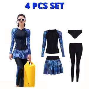 🇲🇾 STOCK KL (SET) Rearguards Plus Size UV Protect Women Swimsuit Swimwear Beach Surf Snorkeling Baju Mandi Berenang Perempuan女泳衣