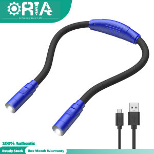 ORIA LED Neck Reading Light Book Light USB Rechargeable for Reading in Bed With 3 Colors Brightness Adjustable Bendable Arms Perfect for Reading Knitting Camping Repairing
