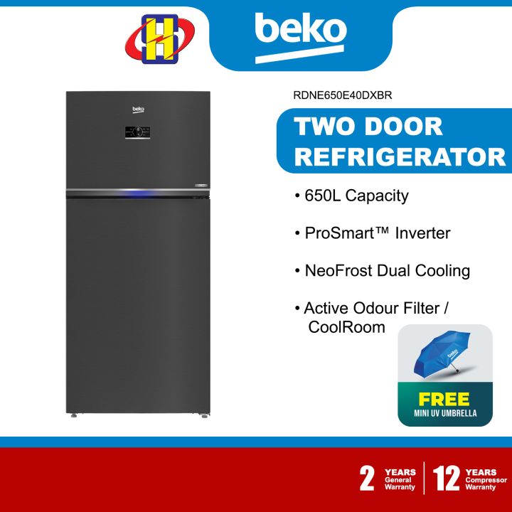 Beko Refrigerator 650l Prosmart™ Inverter Neofrost Dual Cooling 2 Door Fridge Rdne650e40dxbr