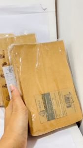 ถุงกระดาษใส่ขนม ถุงกระดาษคราฟท์ สีน้ำตาล ซองบรรจุอาหาร ซองใส่อาหาร 100 ชิ้น/แพ็ค มีให้เลือก 3 ขนาด