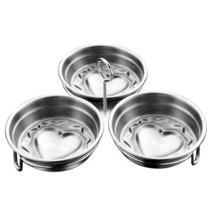 Stainless Steel Heart-Shaped Egg Cooker 3-in-1 Steamer Poacher Non-stick Cooking Tool