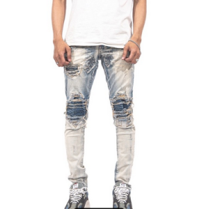 Denimitup - M1 tri biker - Cream stone - Celana Jeans - Jeans Pria