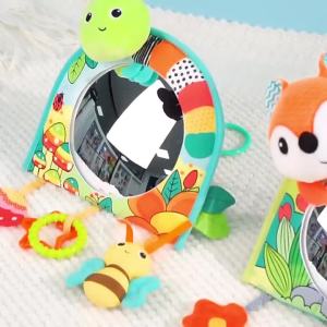 Lynncare Car Seat Toy Baby Car Mirror Toy for Rear Facing Travel Baby Activity Center with Hanging Engaging Toys for Infants Babies 0-6-12-18 Months Boy Girl