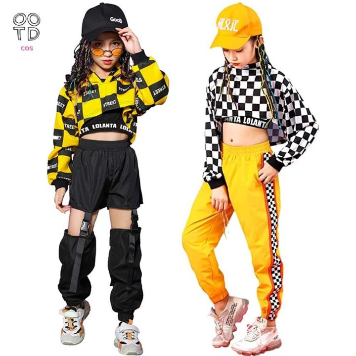 Kids Fashion Girls Hip Hop Street Dance Clothes Jazz Dance Costume