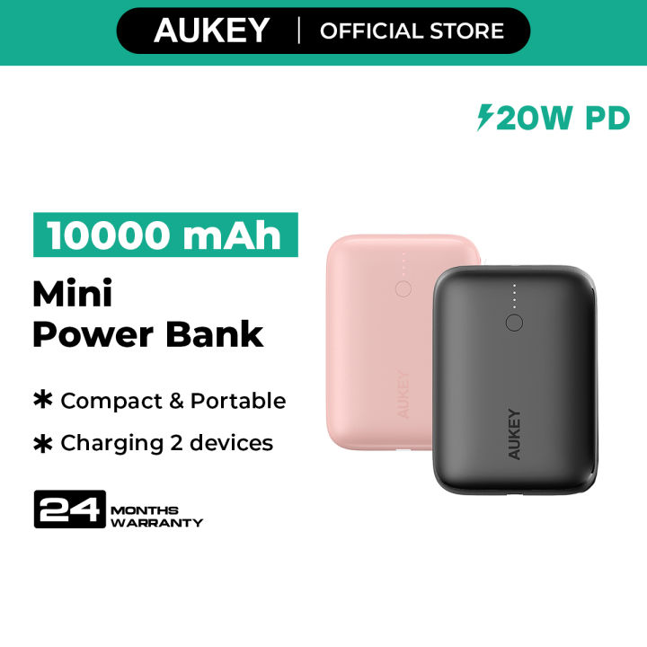 Aukey PB-N83S 20W USB C PD USB SCP 10000mAH Mini Power Bank Lazada