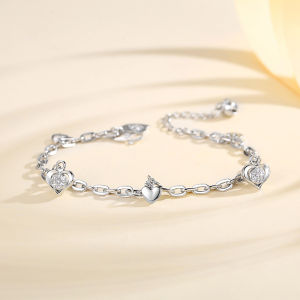 Y570 [COD✔]Gelang Titanium Perak Xuping Diamond Kupu-kupu Crystal Jewelry Bracelet