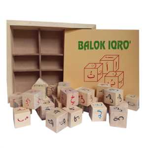 Mainan Edukasi Anak Balok Iqro / Balok Hijaiyah Montessori Toys