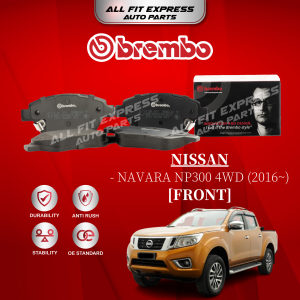 NISSAN NAVARA NP300 4WD (2016~) FRONT (DEPAN) BREMBO BRAKE PAD 100% ORIGINAL PRODUCT AUTHENTIC PRODUCT (PRICE FOR 4 PCS)