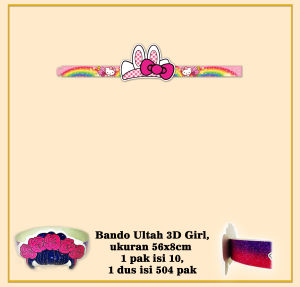 10Pcs Bando Cewek Cowok Ulang Tahun 3D Topi Lingkar Ultah 3D Bando Pesta Anak Ulang Tahun Topi Ulang Tahun