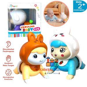 Mainan Edukasi Anak Baby Crawling Doll Elektrik Boneka Bayi Merangkak Suara Musik