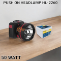 Push On Senter Kepala HL-2260 LED 50 Watt Super Bright - Cahaya Putih Dan Kuning. 