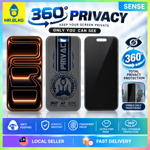 SENSE 360° Privacy Screen Protector Tempered Glass for iPhone 18 17 16 15 14 13 12 11 Pro Max | Anti-Peeping Full Coverage