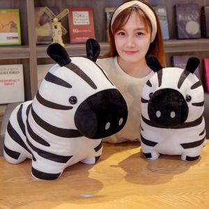 1pc 35-40cm Cute Zebra Stuffed Animals Plush Toy kids toys Simulation Fat Zebra Doll photography props Christmas birthday gifts h260819