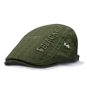 IFFINE Adjustable Men Beret Sunscreen Breathable Flat Cap Fashion Rabbit Embroidery Newsboy Cap Spring Season