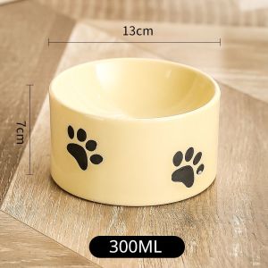 ชามอาหารแมวเซรามิค ชามอาหารแมว ชามอาหารสัตว์เลี้ยง ป้องกันการพลิกคว่ํา ชามน้ําแมว