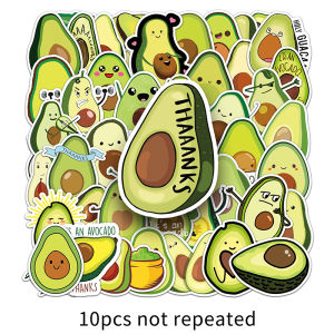 50PCS Creative Cute Cartoon Avocado Fruit Sticker Scrapbook DIY Diary Stationery PVC Vinyl Sticker