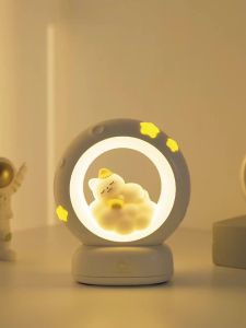 โคมไฟกลางคืน LED รูปหมีแพนด้าน่ารัก แมว กระต่าย ชาร์จ USB โคมไฟอ่านหนังสือตกแต่งห้อง ของขวัญสำหรับเด็กทารก ไฟนอนหลับ