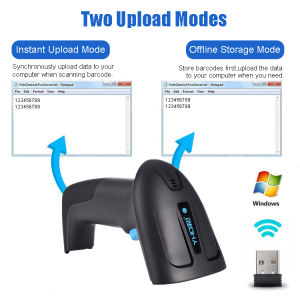 Máy bắn mã vạch YHD 6200DW 2D không dây quét được mã vạch Barcode và Qrcode (2D) đầu đọc mã vạch kết nối với Laptop PC