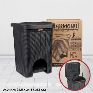 Tempat Sampah Dust bin Tabitha Harmony Tong Sampah Injak Rotan Minimalis