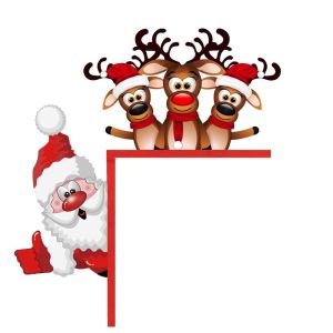 XYAX Wooden Door Corner Santa Claus Elk Sign Decorative Reindeer Christmas Door Corner Sign Cute Santa Santa Claus Door Frame Home