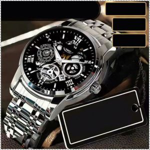 นาฬิกา ปฏิทิ น าฬิกาจักรกล สง่างาม หน้าปัดกลวงอันเป็นเอกลักษณ์ สวยงาม หน้าปัดขนาดใหญ่ กันน้ำทุกวัน