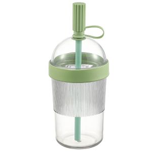MISSLADY with Straw Stopper Straw Coffee Cup Transparent Dome-shaped Lid Sucking Drinking Cup Household Drop-proof Juice Jelly Cup Office
