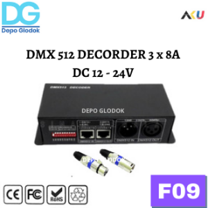 DMX 512 CONTROLLER LED RGB DECORDER 3X 8A DC 12-24V - F09