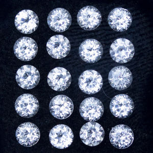 น้ำหนัก พลอยไวท์โทปาส (White Topaz) 2.73 กะรัต กลม 3 มิล พลอยแท้จากประเทศบราซิล