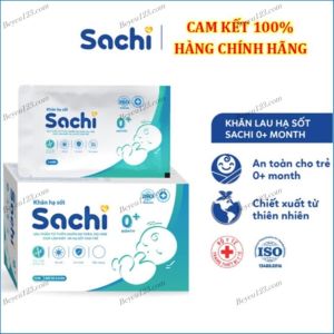 Hộp 25 Khăn Lau Hạ Sốt SACHI 0M+ cho Bé Từ 0 Tháng Tuổi SHC
