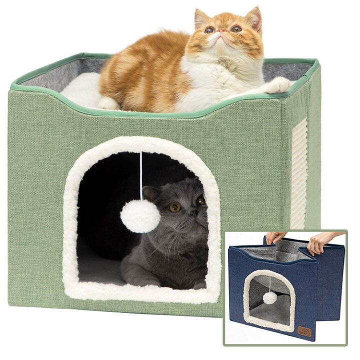 Ready Stock~ Hajetso Foldable 2 Floor Cat House Cat Bed Removable Mat ...