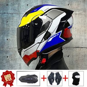 Modular Helmet Motorcycle Sun Protection Helmet Electric Motorcycle Helmet Motorcycle Touring Half-Full-Face Helmet for All Seasons A Modular Helmet Motorcycle Sun Protection Helmet