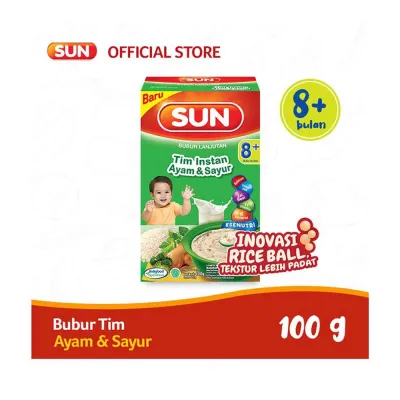 SUN Bubur Bayi Untuk 8 Bulan Keatas - Varian Rasa Lengkap - Bubur Tim - Ayam Tomat - Ayam Sayur - MPASI
